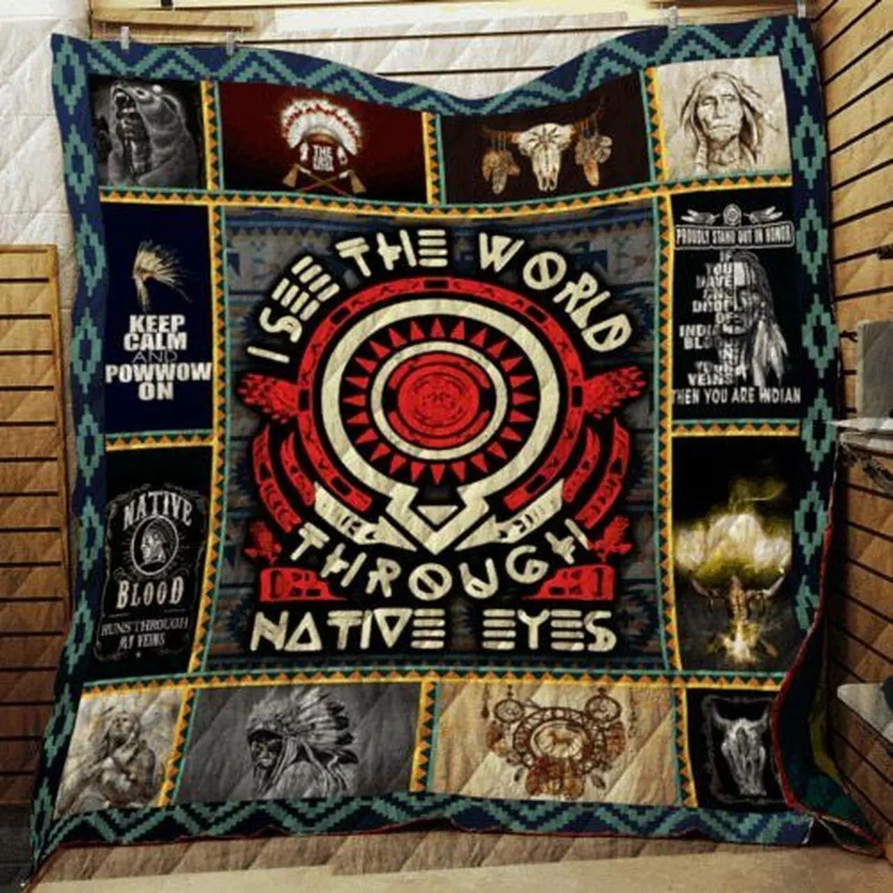 I See The World Through Native Eyes Native American Cl22100287Mdq Quilt Blanket and Home Decor