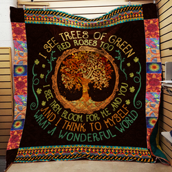 I See Trees Of Green Quilt Blanket  Quilt and Home Decor