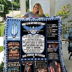 I Served With Pride Air Force Veteran Quilt Blanket Great Customized Blanket Gifts For Birthday Christmas Thanksgiving and Home Decor
