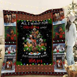 I Want Horses Christmas Quilt Blanket Dbx2213Q and Home Decor