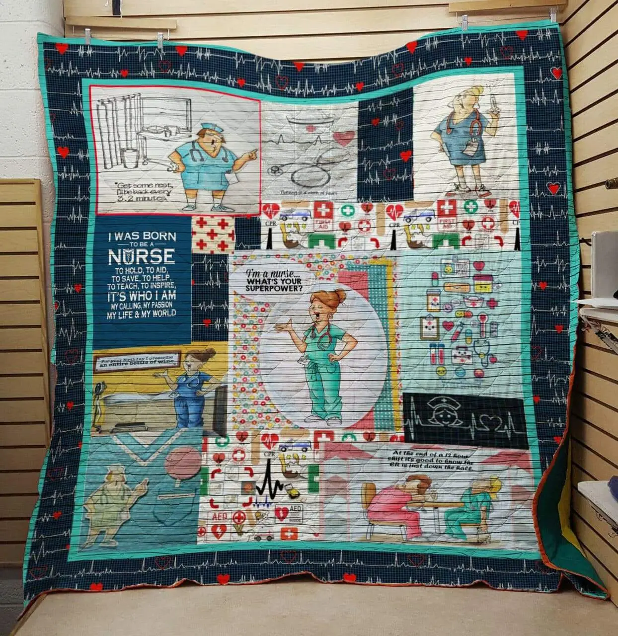 I Was Born To Be A Nurse Quilt and Home Decor