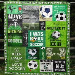 I Was Born To Play Soccer Quilt Blanket Tm99  Quilt and Home Decor