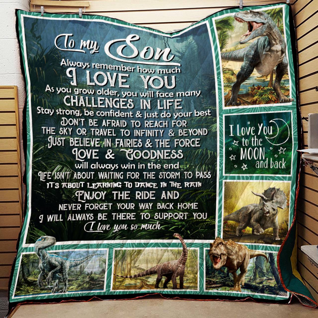 I Will Always Be There To Support You Vv_ Dinosaur Quilt and Home Decor