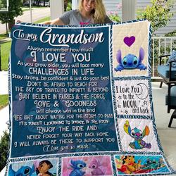 I Will Always Be There To Support You Vv Stitch Quilt Grandson and Home Decor