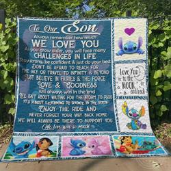 I Will Always Be There To Support You Vv To Our Son Stitch Quilt and Home Decor