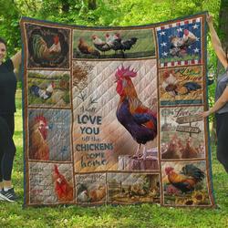 I Will Love You Till The Chicken Come Home Quilt Blanket Great Customized Blanket Gifts For Birthday Christmas Thanksgiving and Home Decor