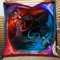 Ice And Fire Dragon Quilt Lp and Home Decor