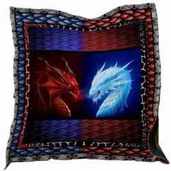 Ice Fire Dragon Washable Quilt Uvk and Home Decor