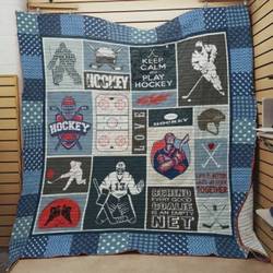 Ice Hockey Behind Every Good Goalie Is An Empty Net Quilt Blanket Great Customized Blanket Gifts For Birthday Christmas Thanksgiving and Home Decor