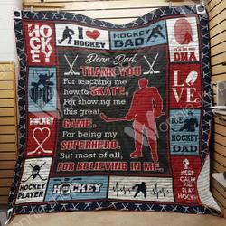 Ice Hockey Dad Quilt Blanket Dhc1102469Td and Home Decor