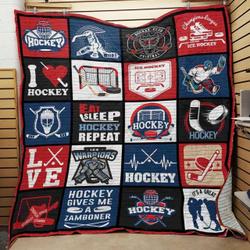 Ice Hockey Gives Me A Zamboner Quilt Blanket Great Customized Blanket Gifts For Birthday Christmas Thanksgiving and Home Decor
