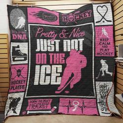 Ice Hockey Quilt Csl and Home Decor