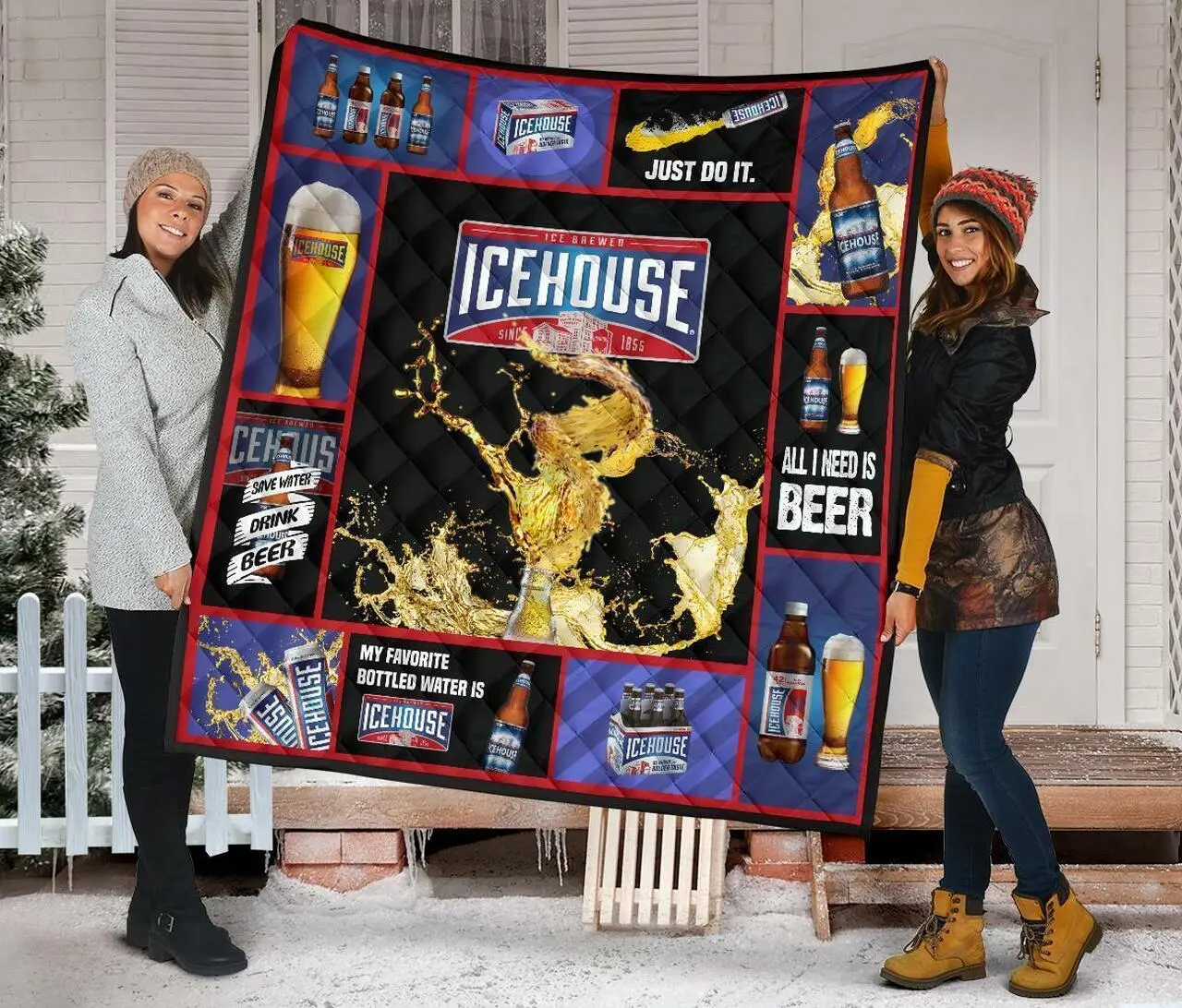 Icehouse Beer All I Need Is Beer Gift Quilt and Home Decor