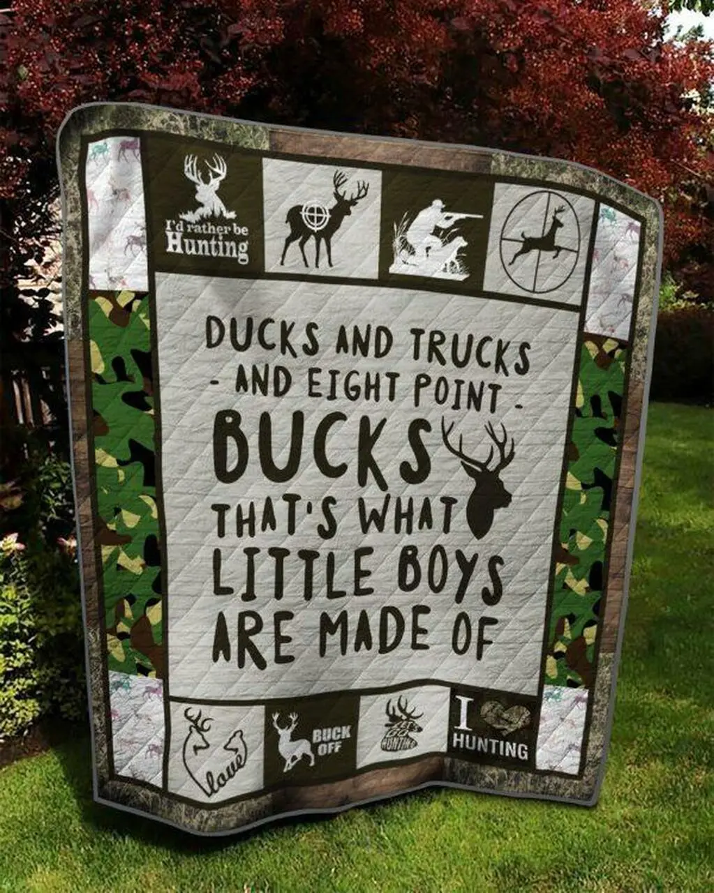 Id Rather Be Hunting Quilt Blanket Quilt and Home Decor