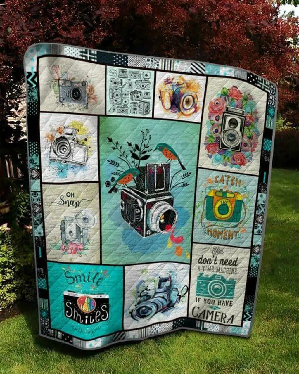 If You Have Camera Photograph Quilt Blanket Quilt and Home Decor