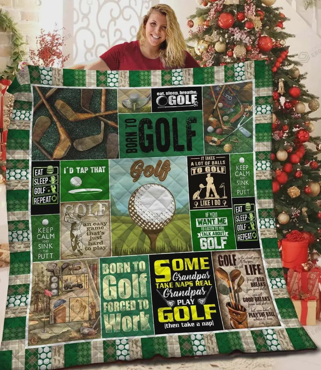 If You Want Me To Listen To You Talk About Golf Quilt Blanket Great Customized Blanket Gifts For Birthday Christmas Thanksgiving and Home Decor