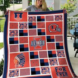 Illinois Fighting Illini Quilt Blanket B310503  Quilt and Home Decor