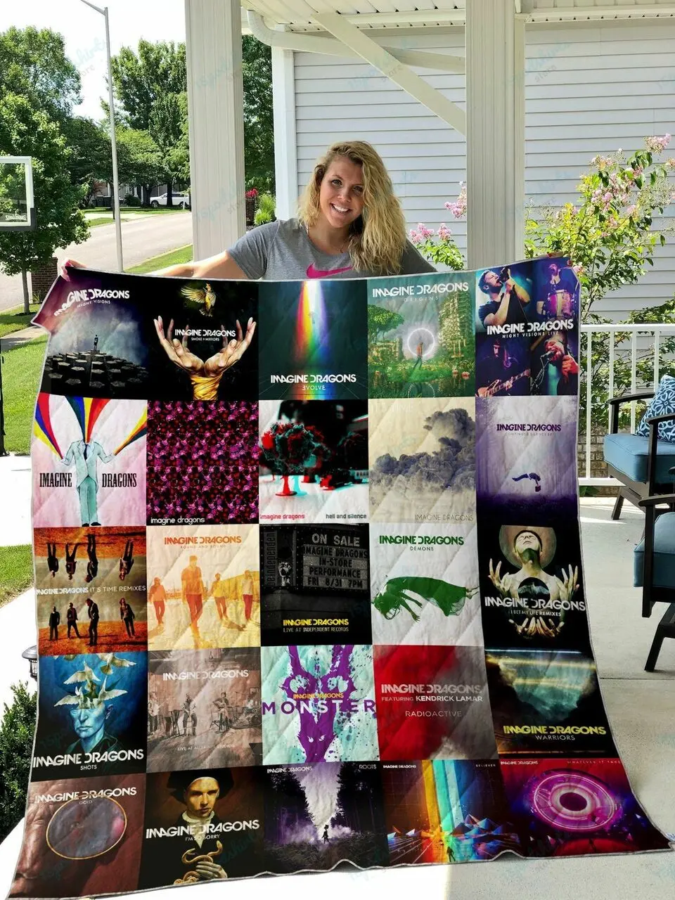 Imagine Dragons Style Three Quilt Blanket and Home Decor