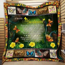 In Memory Of Beloved Husband Butterfly Cl2100279Mdq Quilt Blanket and Home Decor
