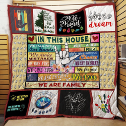 In This House We Talk With Our Hands Sign Language Quilt Lfa and Home Decor