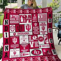 Indiana Hoosiers Blanket Th1607 Quilt and Home Decor