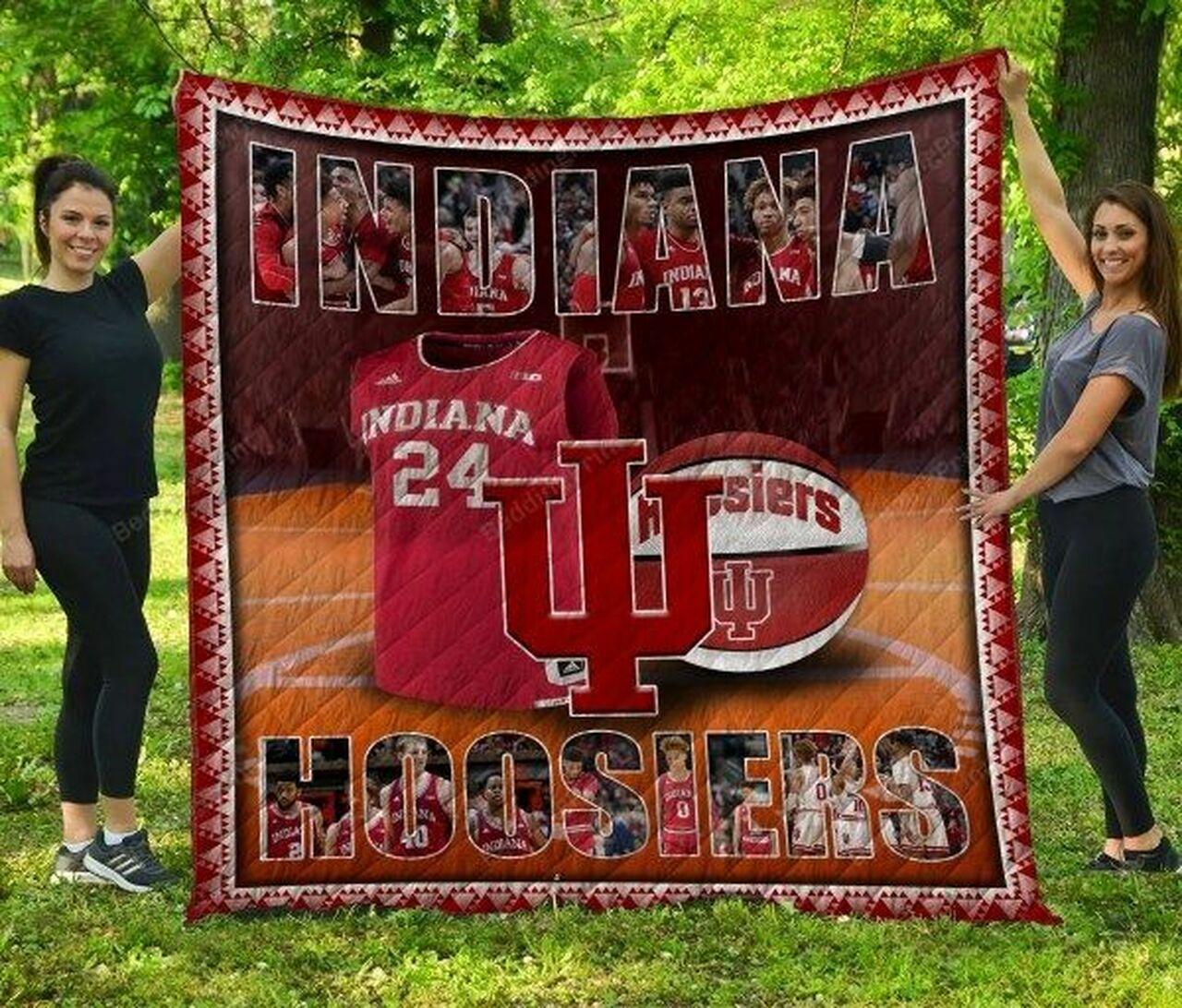 Indiana Hoosiers Football Quilt Blanket Fan Made and Home Decor