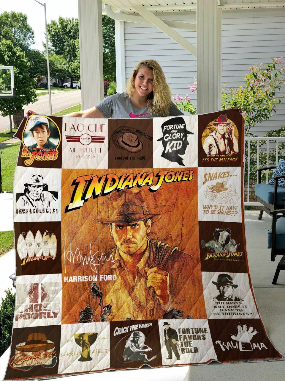 Indiana Jones Quilt Blanket For Fans Ver 17 1 and Home Decor