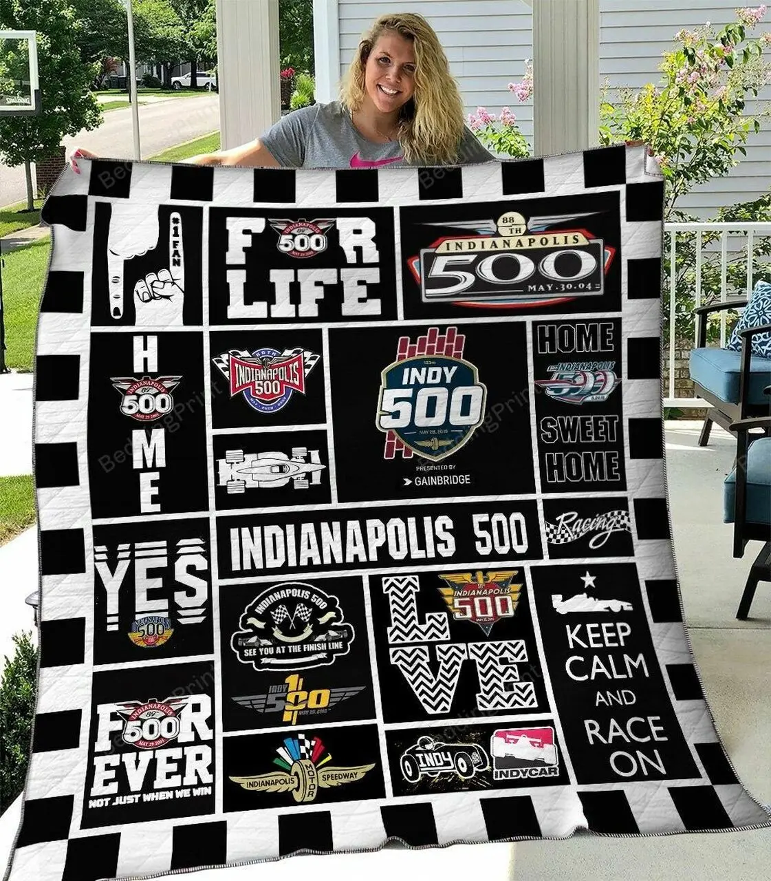 Indianapolis 500 Quilt Blanket Th0107 and Home Decor