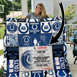 Indianapolis Colts  Personalized Name Quilt Blanket and Home Decor