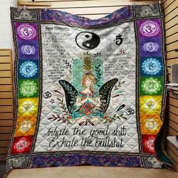 Inhale The Good Yoga Blanket Th1707 Quilt and Home Decor