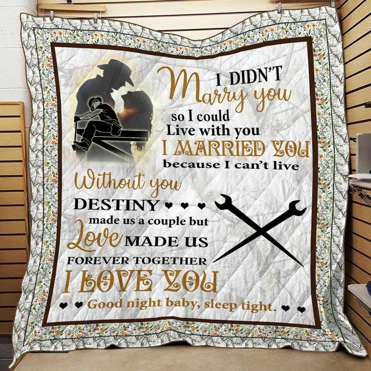 Ironworker Valentine JJI100 Awesome 3D Customized Quilt Hip and Home Decor
