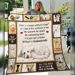 ItS Just Not A Home Without A Goldendoodle Quilt Blanket Great Customized Blanket Gifts For Birthday Christmas Thanksgiving and Home Decor