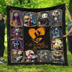 Jack & Sally Nightmare Before Christmas Fan Gift Quilt and Home Decor