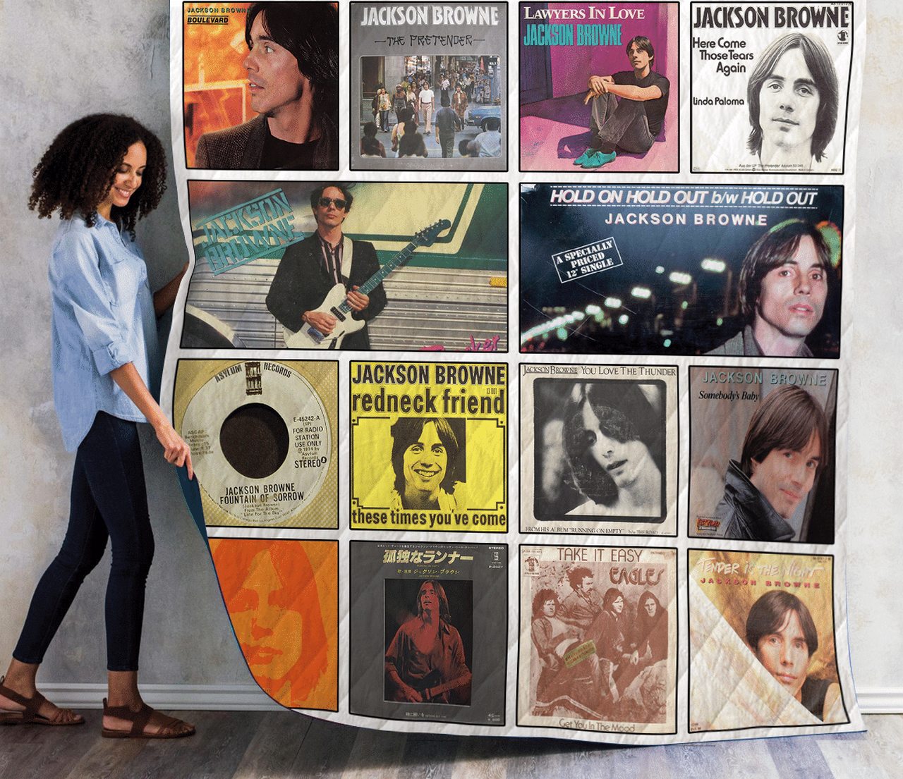 Jackson Browne Singles Albums Quilt Blanket 01 and Home Decor