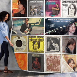 Jackson Browne Singles Albums Quilt Blanket 01 and Home Decor