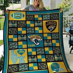 Jacksonville Jaguars Quilt Blanket 03 and Home Decor