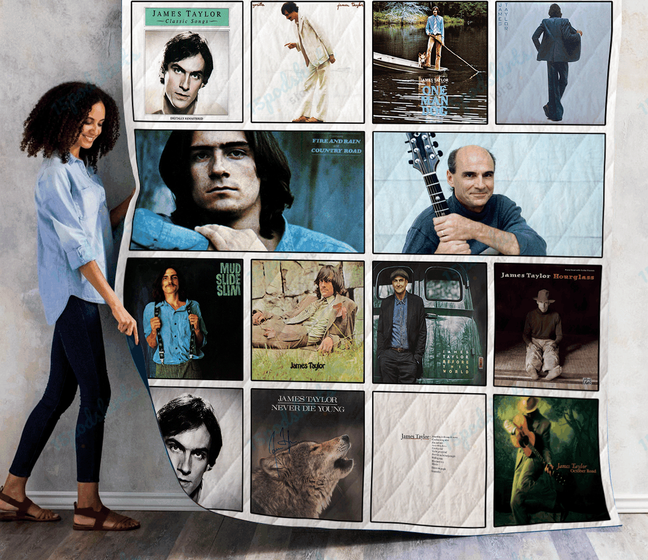 James Taylor Albums Quilt Blanket 01 and Home Decor