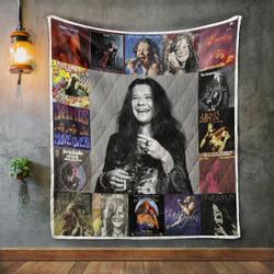 Janis Joplin Album Covers Quilt Blanket and Home Decor