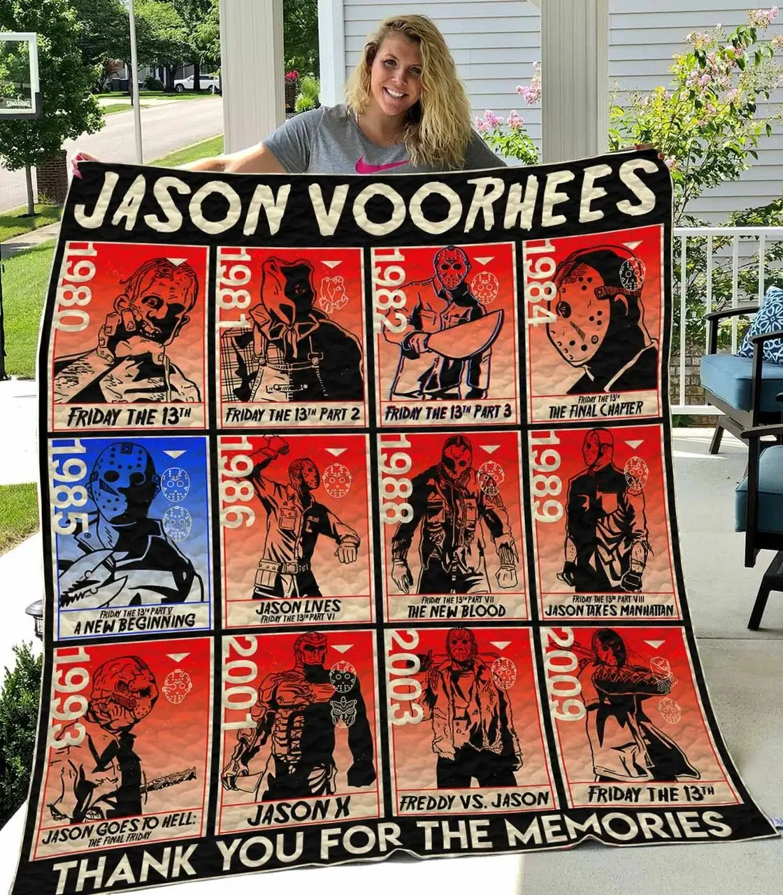 Jason Voorhees Vr6 Quilt Blanket and Home Decor