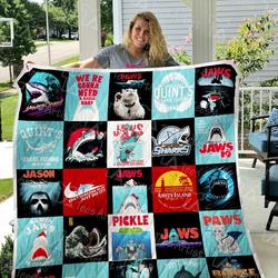 Jaws Quilt Blanket 01074 and Home Decor