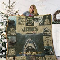Jaws Quilt Blanket 01997 and Home Decor