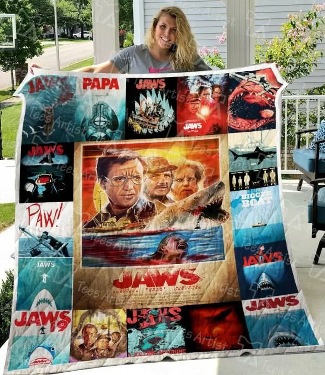 Jaws Quilt Blanket M110634 Quilt and Home Decor