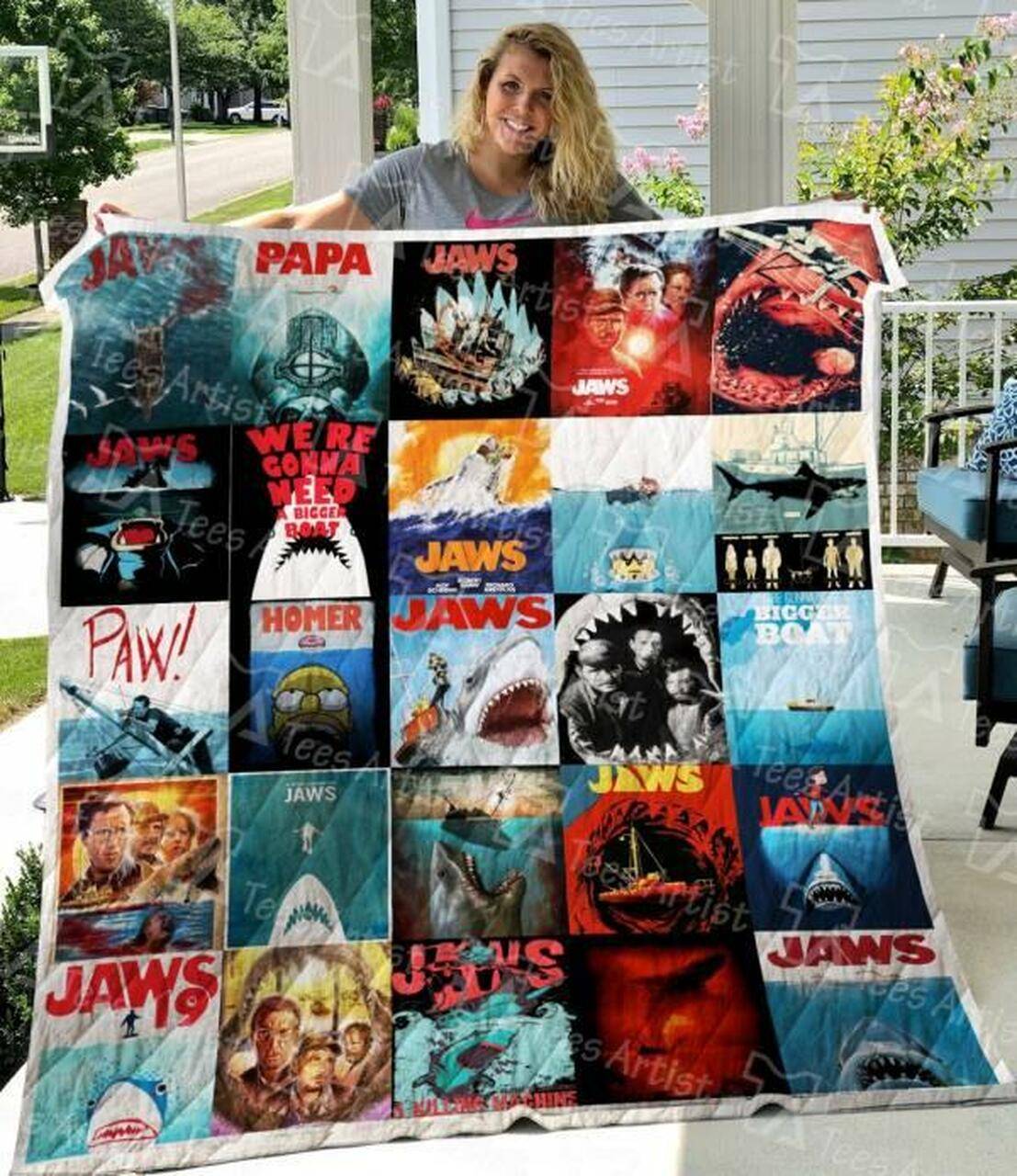 Jaws Quilt Blanket M110635 Quilt and Home Decor