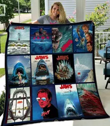 Jaws V1 Blanket Th2906 Quilt and Home Decor