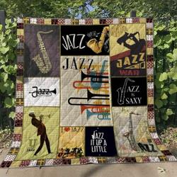 Jazz Is Saxy Blanket Th2906 Quilt and Home Decor