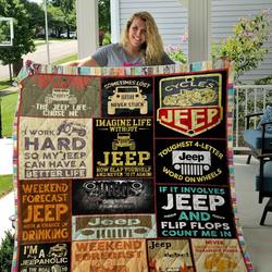 Jeep And Flip Flops Count Me In Quilt Blanket and Home Decor