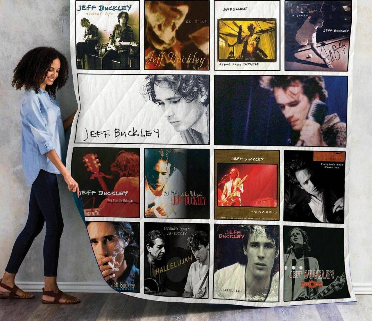 Jeff Buckley Singles Quilt Blanket 01 and Home Decor