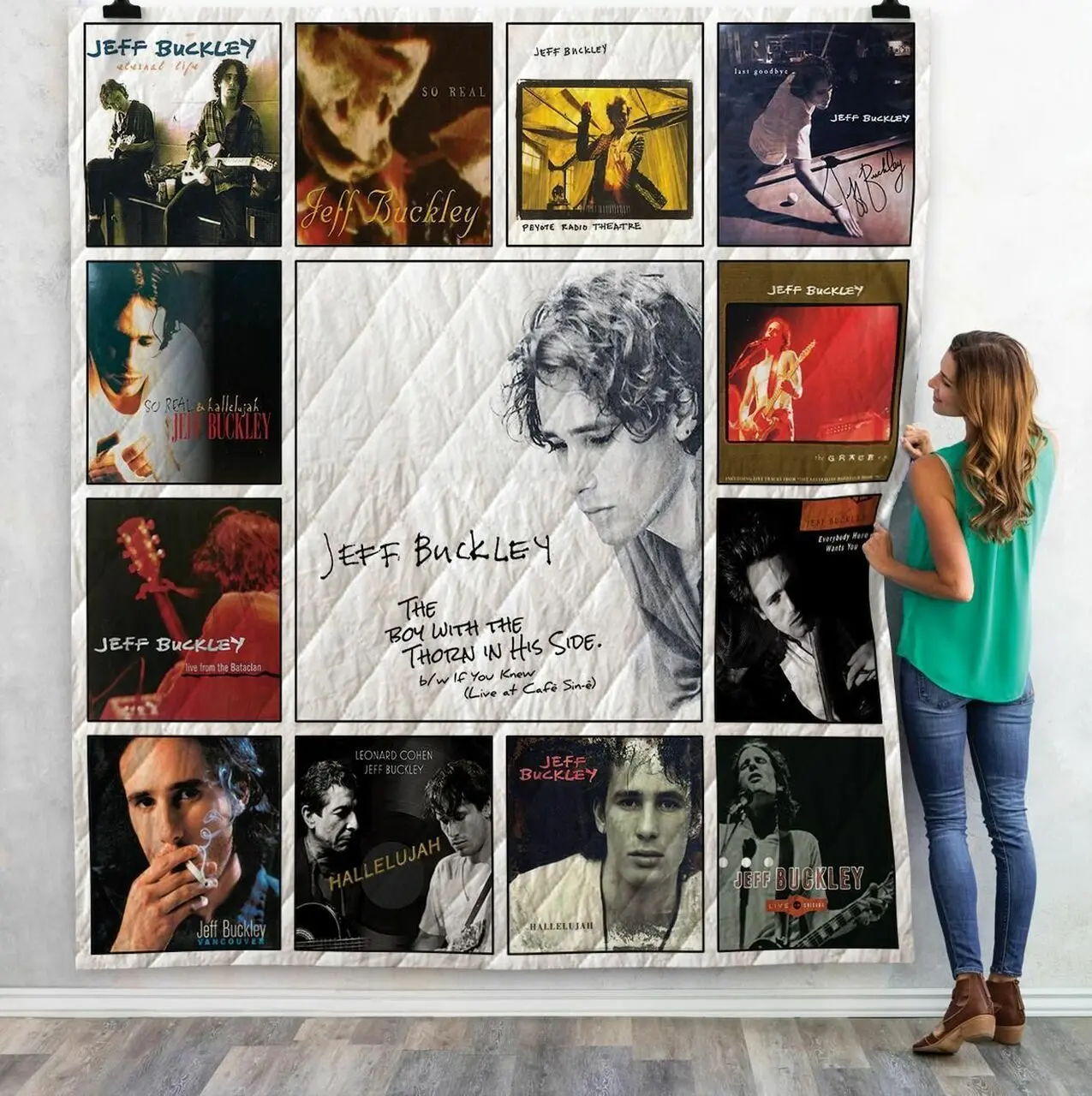 Jeff Buckley Singles Quilt Blanket 02 and Home Decor