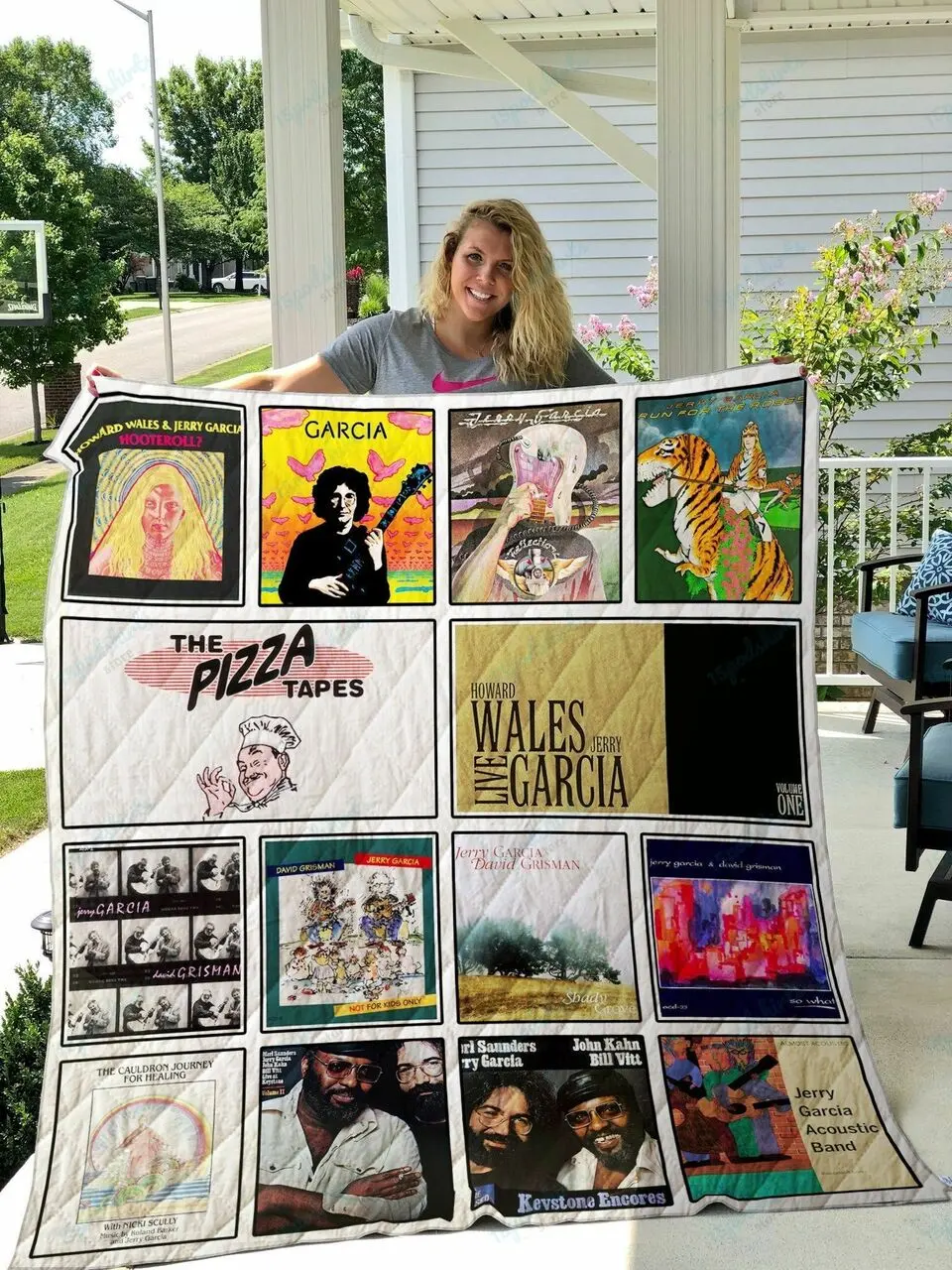 Jerry Garcia Quilt Blanket and Home Decor
