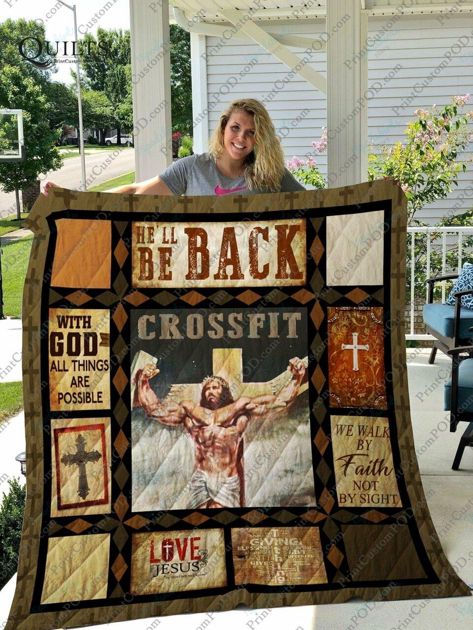 Jesus Crossfit Quilt Blanket and Home Decor